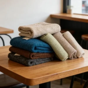 Knitted Cashmere Scarf for Her , Ribbed Scarf ,Solid Colour Winter Scarf