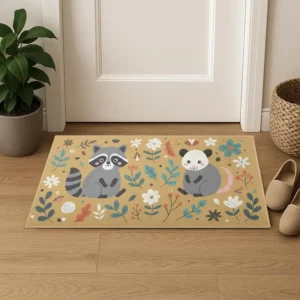 Raccoon and Opossum Doormat